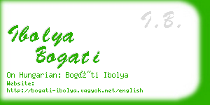 ibolya bogati business card